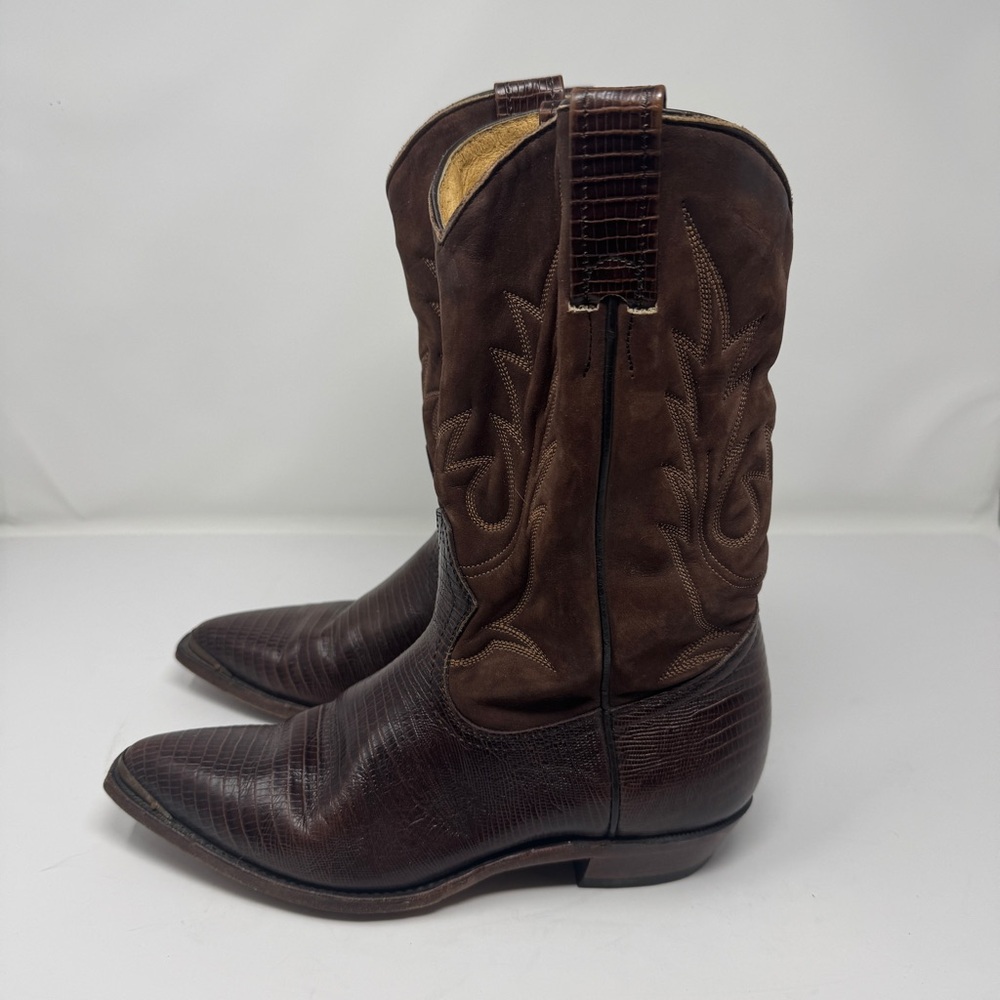 Vintage Boulet Brown Leather Cowboy Boots US 7